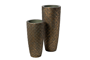 ZS1980-26 Кашпо c золотым орнаментом d32*67см_s2